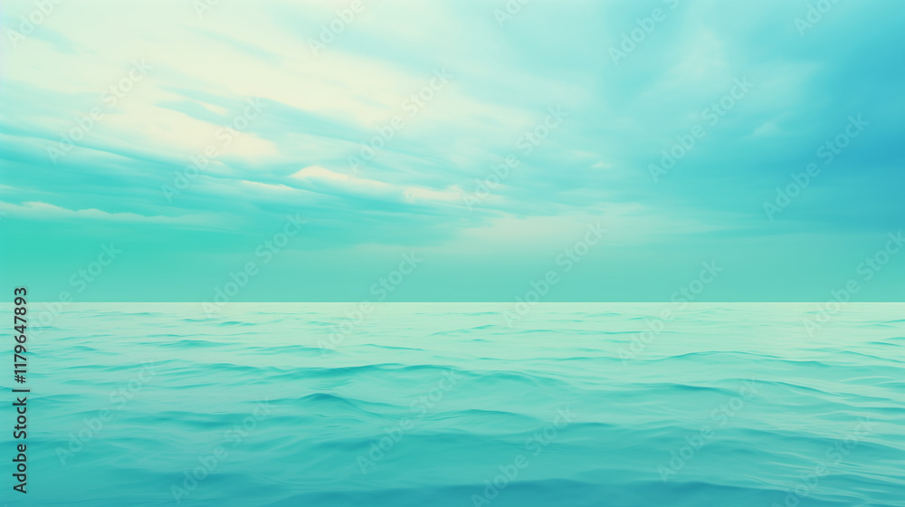 Calm ocean surface under a light blue sky Calm ocean surface under a light blue sky
