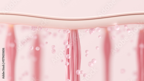 Foto Strong elastin fibers restore firmness and elasticity to youthful skin