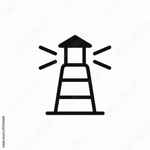 lighthouse sea icon sign vector