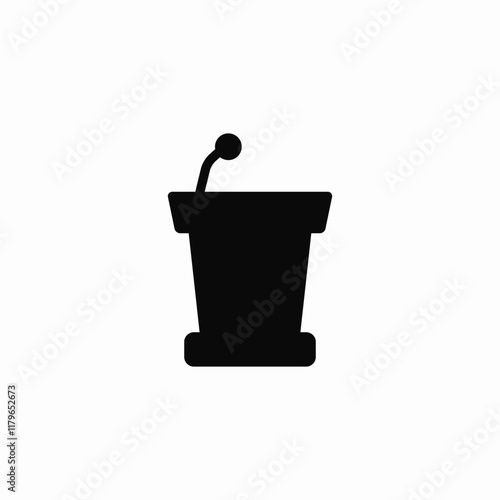 speech podium stand icon sign vector