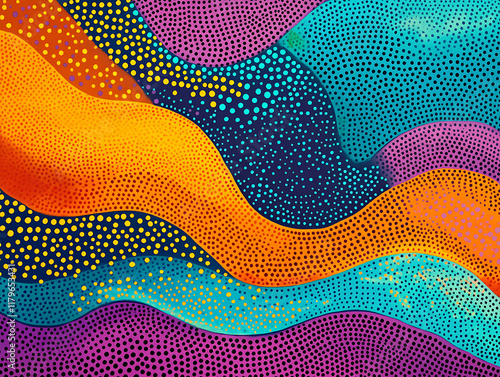 Wallpaper Mural Modern polka dots arranged in a wave-like pattern Torontodigital.ca