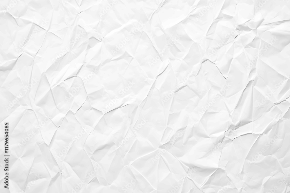 Obraz premium White crumpled paper texture background, white color paper background for design and decoration with copy space, crinkled textured sheet of paper, blank sheet of white paper. Generative Ai