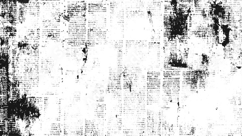 Wallpaper Mural Vector white and black newspaper paper grunge vintage old aged texture. Vintage grunge newspaper collage background.  Torontodigital.ca