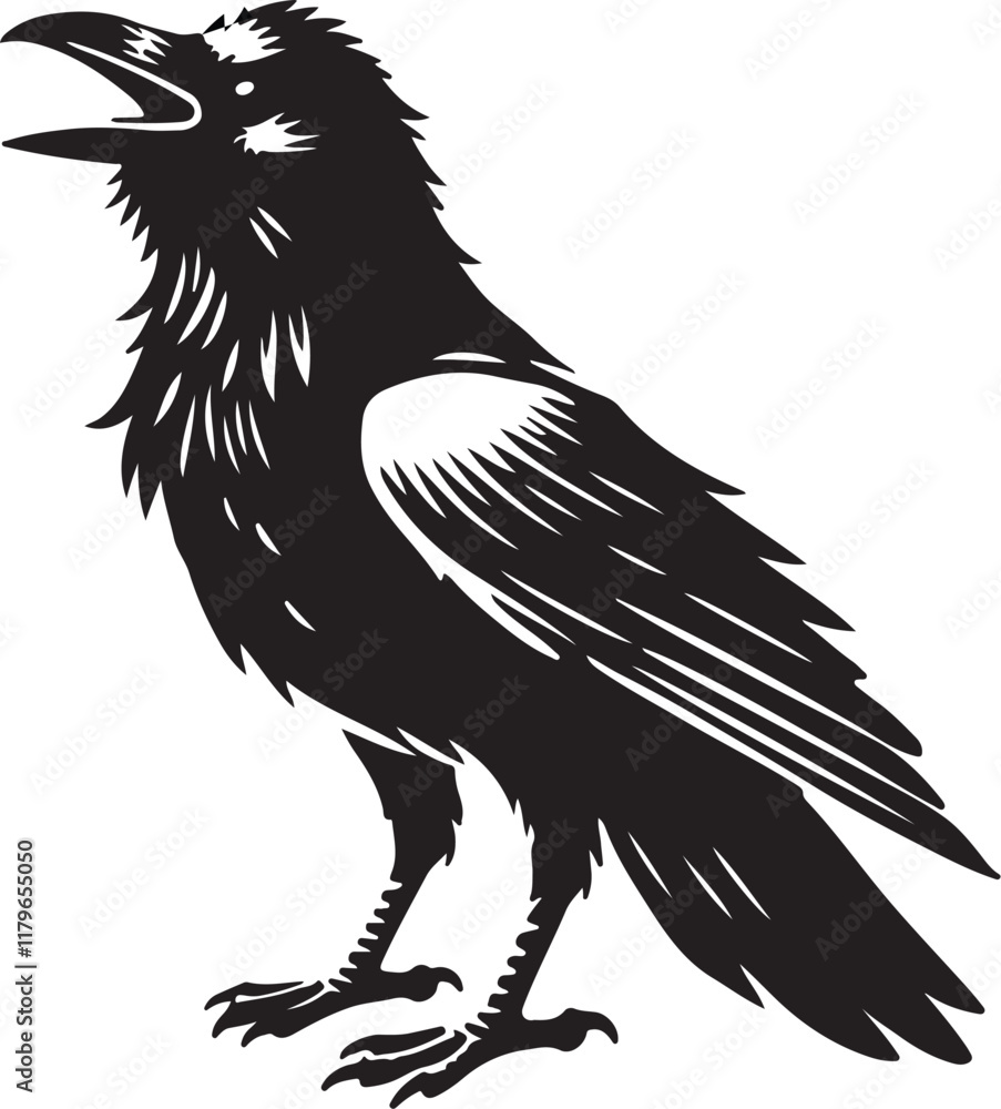 Obraz premium crow on a white background