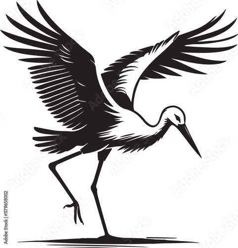 silhouette of a stork
