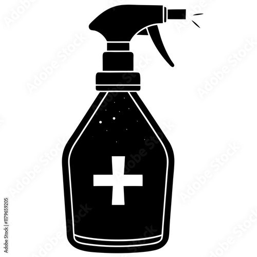 Antiseptic spray bottle silhouette vector
