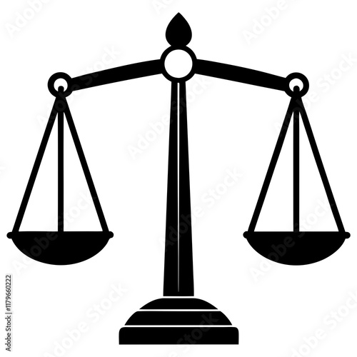 Lab balance scale silhouette vector