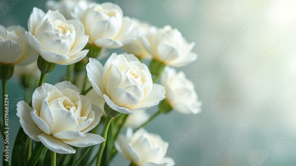 Elegant White Eustoma Flowers: Serene Floral Arrangement for Wedding Invitations, Decor Magazines, and Florist Marketing Elegant White Eustoma Flowers: Serene Floral Arrangement for Wedding Invitations, Decor Magazines, and Florist Marketing