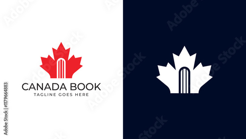 Canadian education Logo, library, learning writer logo vector illustration. Study Canada Logo design. Book Logo Design