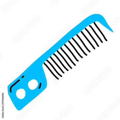 Cartoon hair comb or barber comb