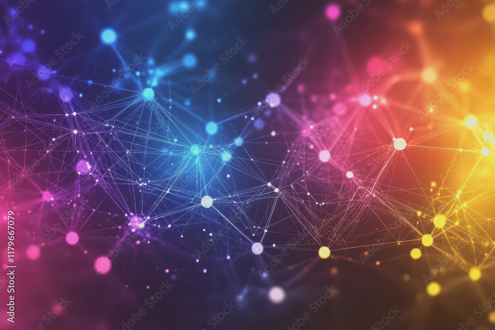 A beautiful Abstract digital technology background with colorful network connection lines. A beautiful Abstract digital technology background with colorful network connection lines.