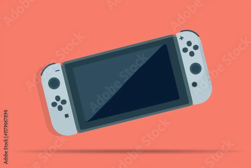 Handheld Gaming Console on Gradient Background