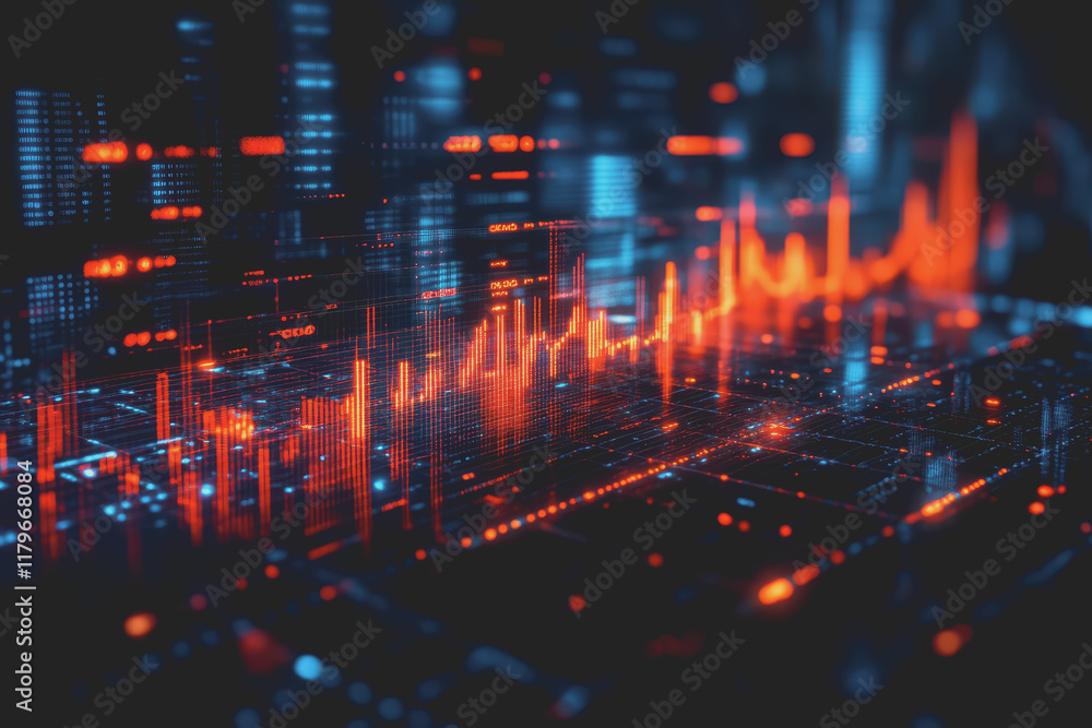 Abstract background Digital data financial investment and trading graph chart. Abstract background Digital data financial investment and trading graph chart.