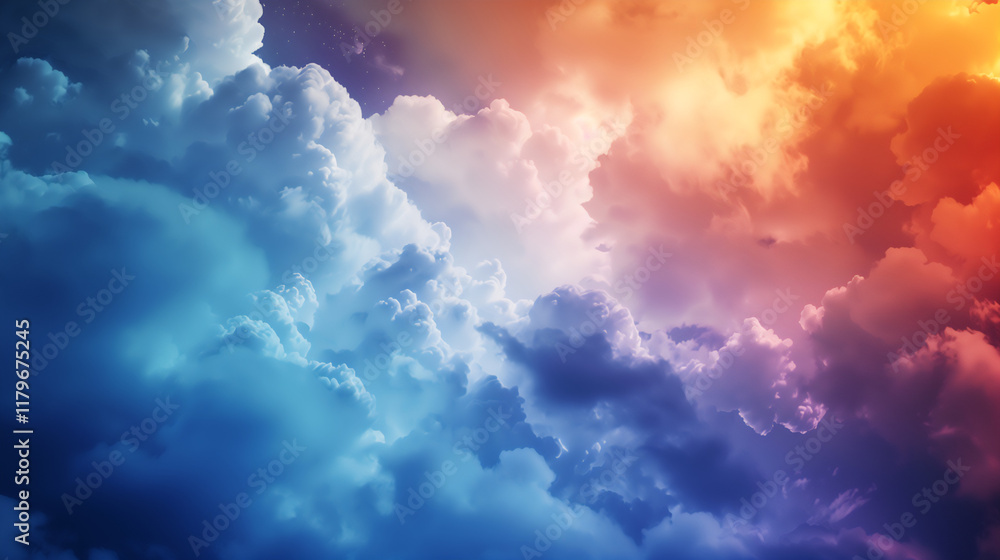Dreamy Sky Illustration with Colorful Clouds at Sunset, Perfect for Backgrounds and Inspirational Designs Dreamy Sky Illustration with Colorful Clouds at Sunset, Perfect for Backgrounds and Inspirational Designs