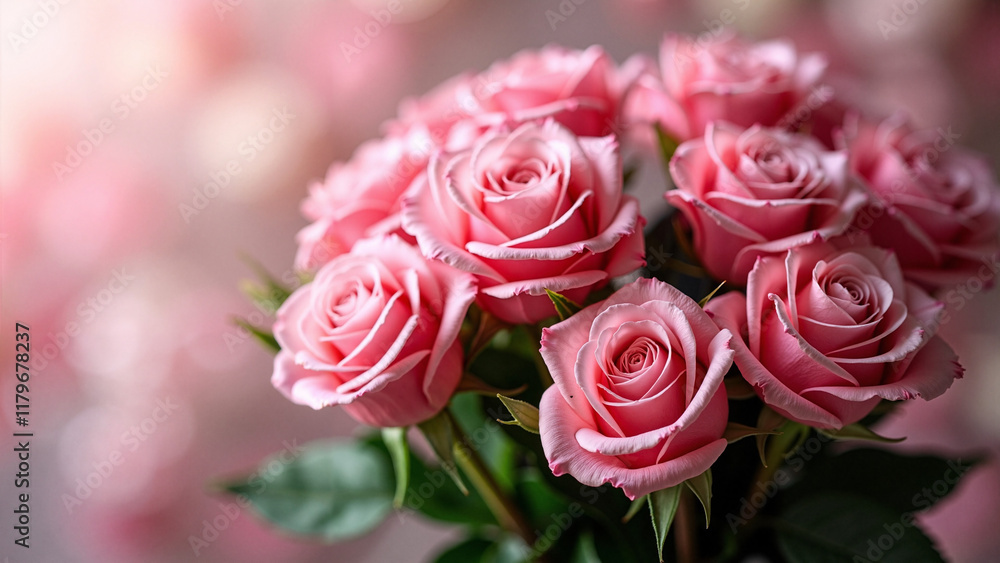 Romantic Luxury Pink Rose Bouquet: Perfect for Wedding Invitations, Valentine's Day Campaigns, and Floral Shop Ads Romantic Luxury Pink Rose Bouquet: Perfect for Wedding Invitations, Valentine's Day Campaigns, and Floral Shop Ads