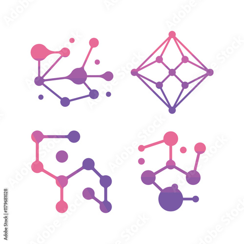 Gradient melt molecular abstract shape