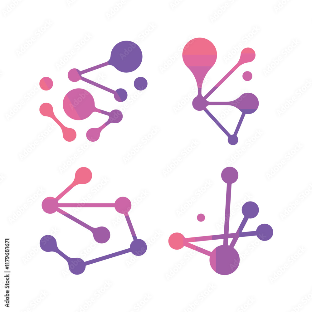 Gradient melt molecular abstract shape Gradient melt molecular abstract shape