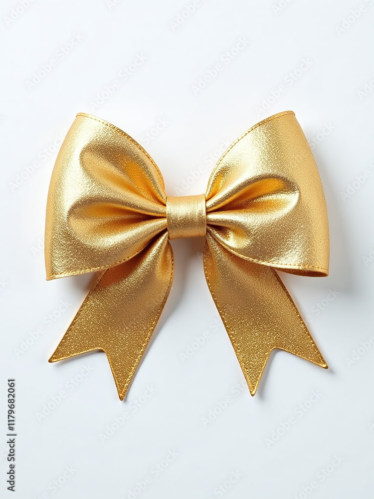 A Delicate Gold Glitter Bow Stands Alone Against A Clean White Background, Its Intricate Details Softly Shining In Isolation. 00002 A Delicate Gold Glitter Bow Stands Alone Against A Clean White Background, Its Intricate Details Softly Shining In Isolation. 00002