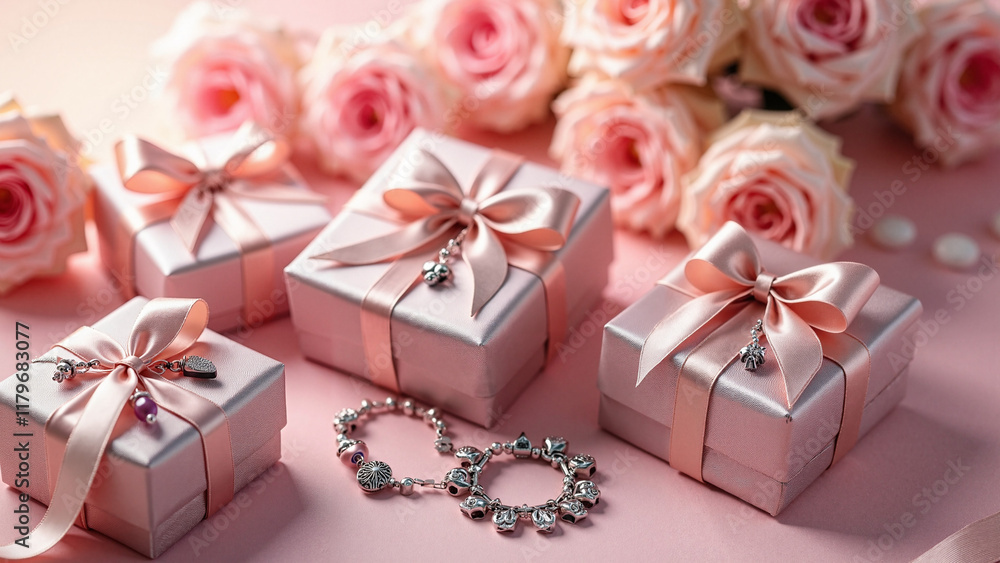 Elegant Gift Boxes with Silver Charm Bracelet: Perfect for Holiday Promotions and E-commerce Platforms Elegant Gift Boxes with Silver Charm Bracelet: Perfect for Holiday Promotions and E-commerce Platforms