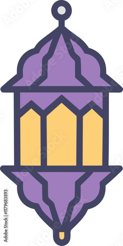 Colorful Lantern for Ramadan or Eid Eid al-Fitr Icon Vector Illustration