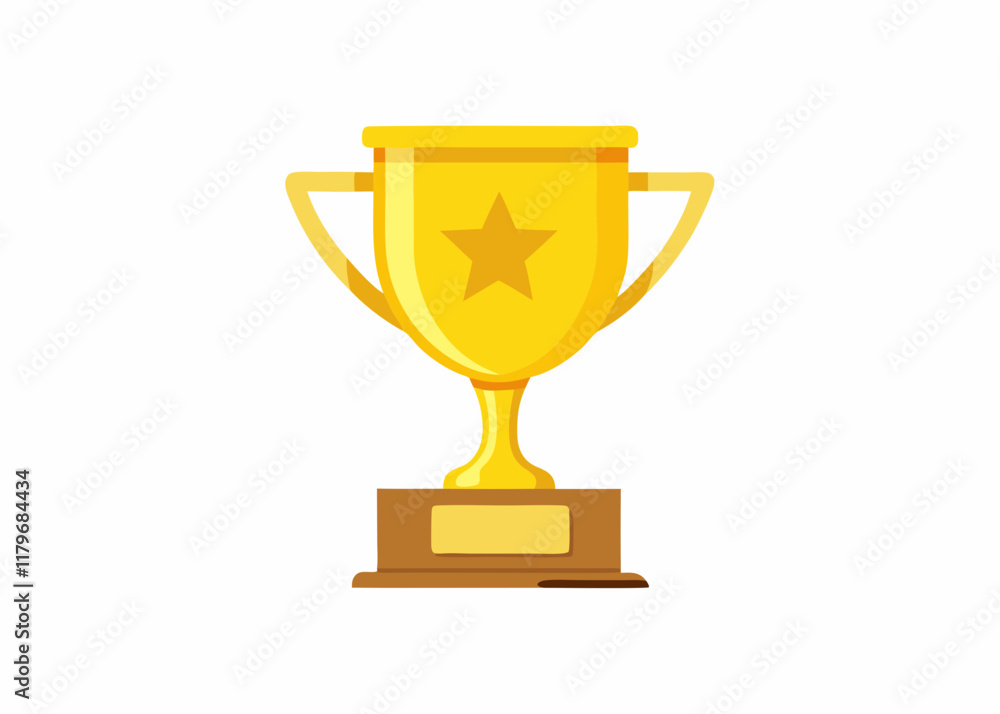 Golden Trophy Cup with Star Emblem – Award Symbol for Achievement and Success Golden Trophy Cup with Star Emblem – Award Symbol for Achievement and Success