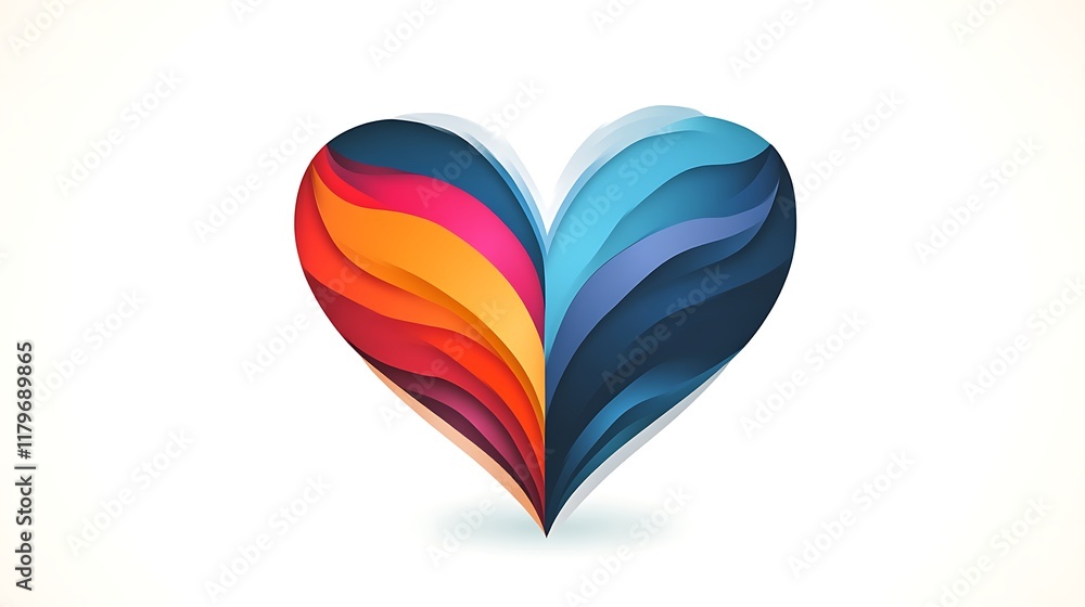 Abstract Colorful Heart Shaped Wave Design Abstract Colorful Heart Shaped Wave Design