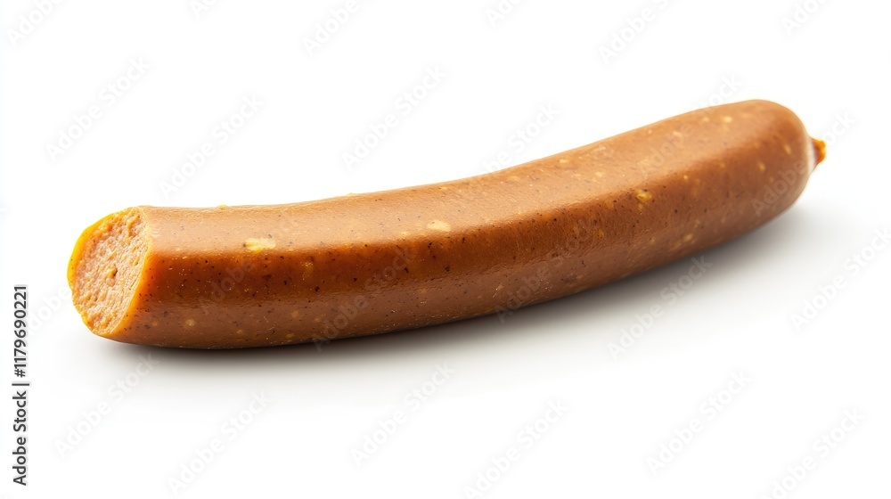 Spicy Bologna Sausage with Small Sausage Isolated on Clean White Background for Culinary and Food Photography Use Spicy Bologna Sausage with Small Sausage Isolated on Clean White Background for Culinary and Food Photography Use