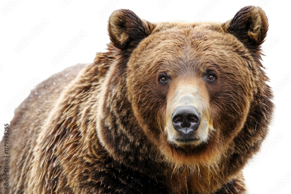 Vibrant Color Visual of Brown Bear Isolated on Transparent Background Vibrant Color Visual of Brown Bear Isolated on Transparent Background