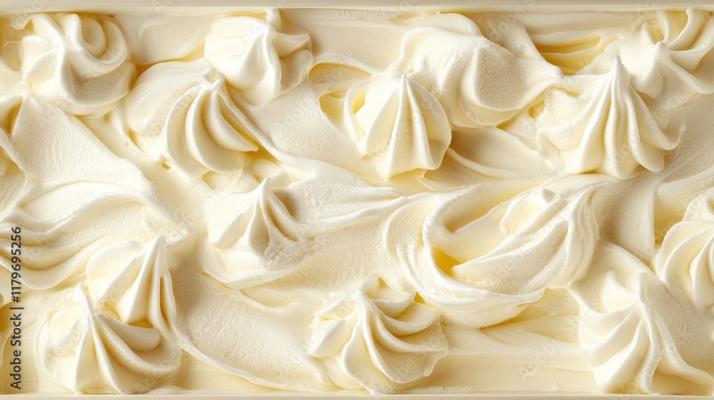 Obraz premium French Vanilla Ice Cream Texture with Empty Space for Customizable Text Overlay