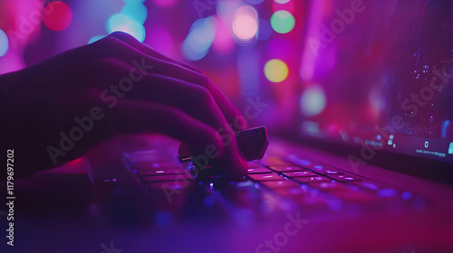 Neon Purple Abstract Background Image