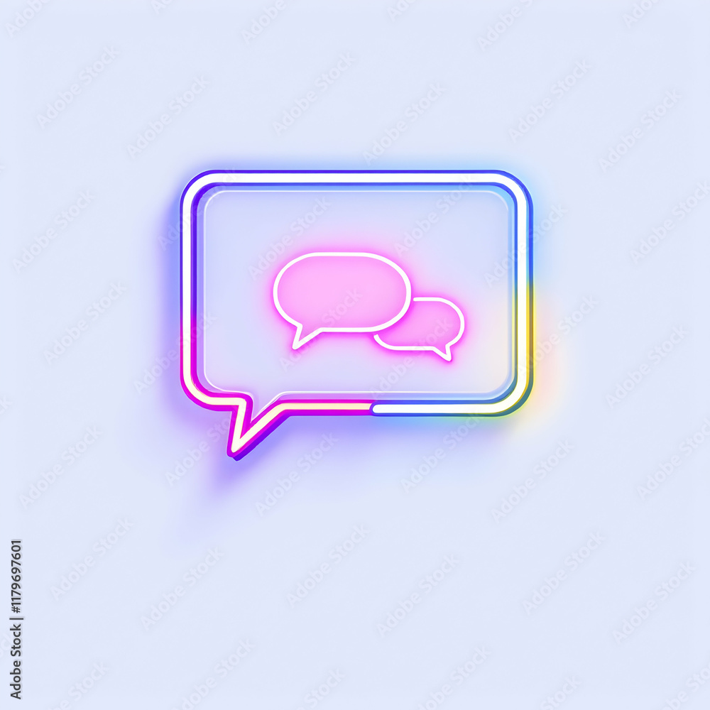 Fototapeta premium Neon chats box illustration