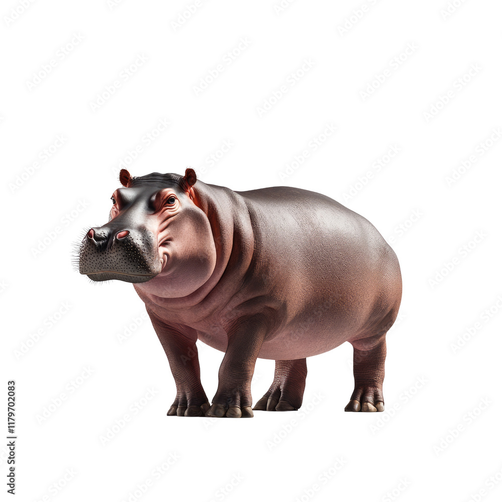 Realistic 3D Render of a Hippo in a Studio Setting, Ideal for Nature and Wildlife Illustrations or Educational Materials Realistic 3D Render of a Hippo in a Studio Setting, Ideal for Nature and Wildlife Illustrations or Educational Materials