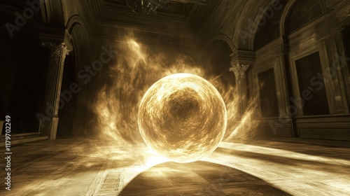 Golden Orb of Power in Ancient Hall of Whispers and Mysteries Unveiled photo