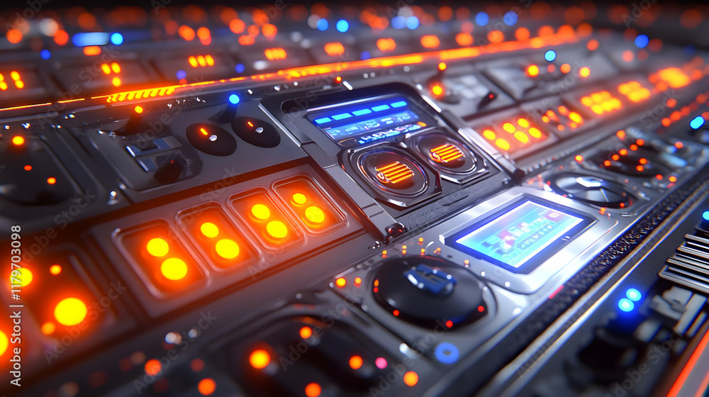 Obraz premium Futuristic Control Panel 3D Render