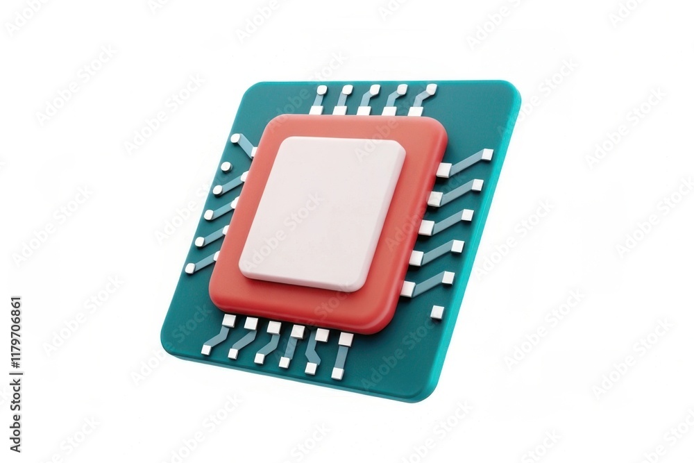 A close-up image of a microchip featuring a central processing unit surrounded by pins on a green circuit board. A close-up image of a microchip featuring a central processing unit surrounded by pins on a green circuit board.