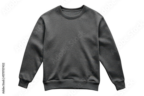 Blank crewneck sweater template. Pullover sweater with classic fit, ideal for casual and sporty looks. Transparent background.