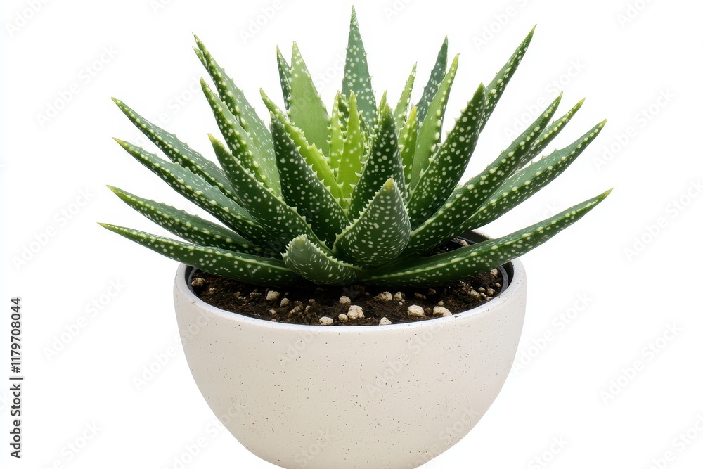 White pot with aloe vera White pot with aloe vera