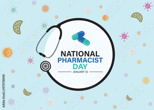 Vector designs celebrating National Pharmacist Day, medicine, health, and nursing. pharmacy tools, pills, stethoscopes, medical icons, nurses, and healthcare symbols. Perfect for medical graphics