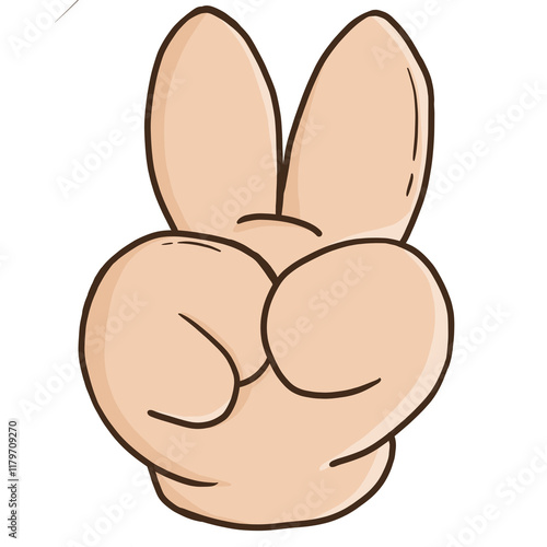 Human hand with V sign, organ, human part, body, finger