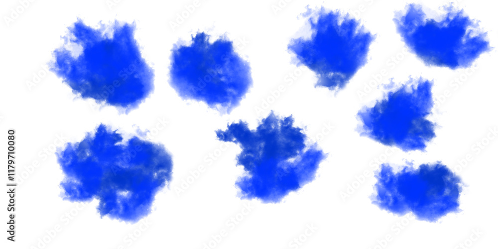 Soft blue color clouds fog shapes cut out 3d rendering png file Soft blue color clouds fog shapes cut out 3d rendering png file