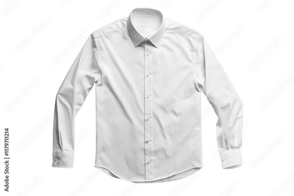 Fototapeta premium Blank dress shirt template. Long sleeve button-up dress shirt for formal and business wear. Transparent background.