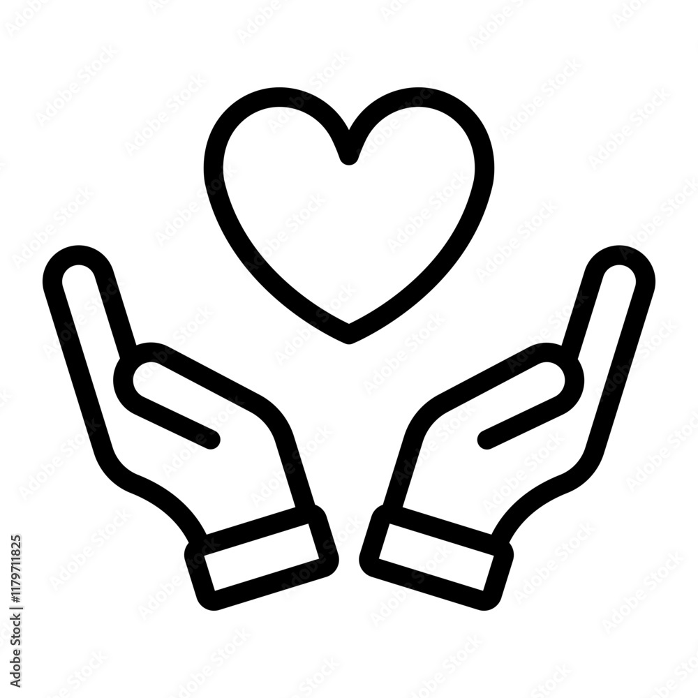 Obraz premium Charity Vector Line Icon Design