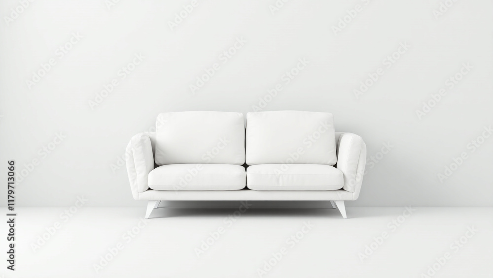 White sofa on baclground white White sofa on baclground white