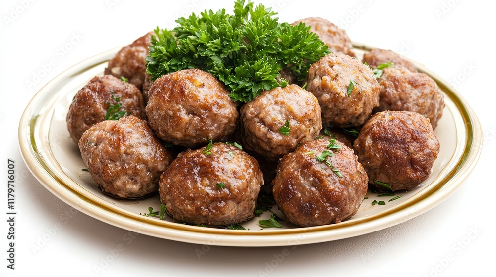 Appetizing Meatballs on a Plate, Perfect for a Meal Appetizing Meatballs on a Plate, Perfect for a Meal