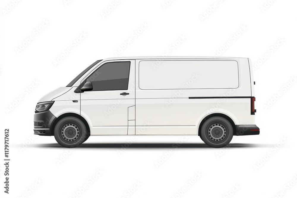 Blank mockup of a white delivery truck for branding or text realistic vector template on a white background suitable for an ad banner Blank mockup of a white delivery truck for branding or text realistic vector template on a white background suitable for an ad banner