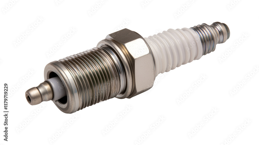 High-Resolution Close-Up of Spark Plug Component for Internal Combustion Engine Performance High-Resolution Close-Up of Spark Plug Component for Internal Combustion Engine Performance