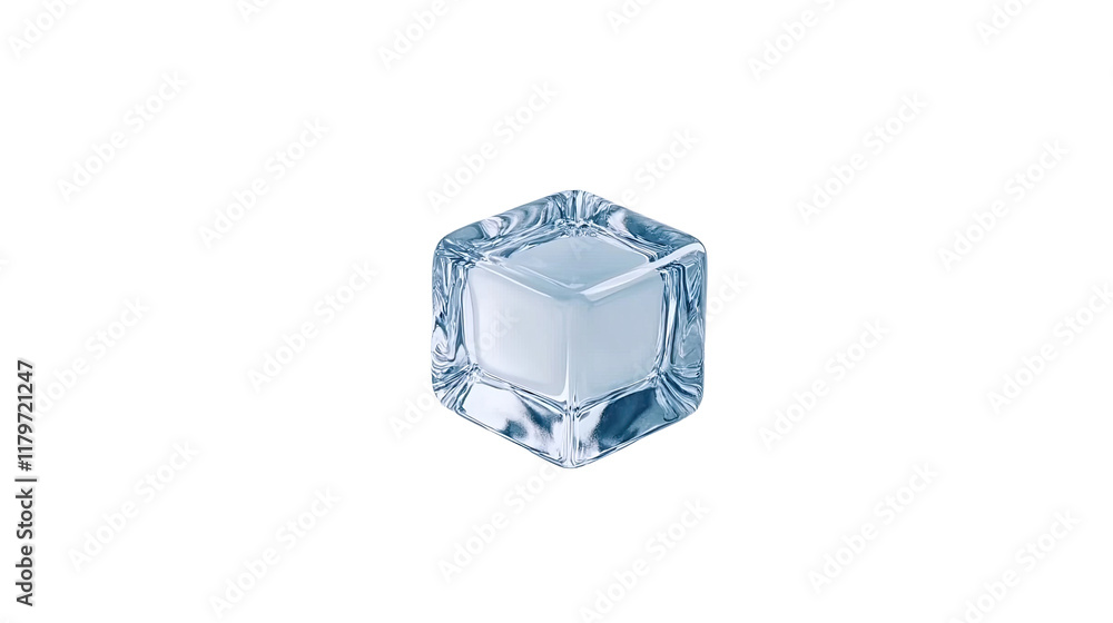 Clear Ice Cube on a Black Background Reflecting Light and Creating Unique Shadow Patterns for Stock Photography Clear Ice Cube on a Black Background Reflecting Light and Creating Unique Shadow Patterns for Stock Photography