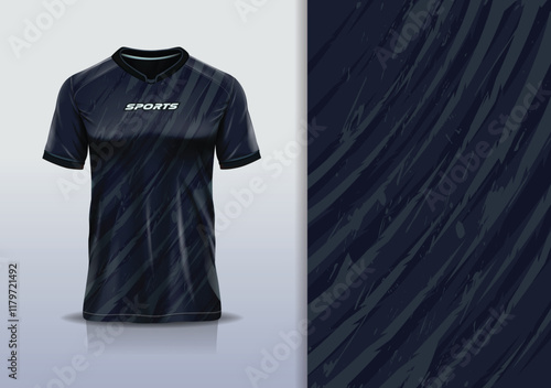 Sport jersey template mockup texture grunge rustic abstract vector design for football soccer, racing, running, e sports, gray black color