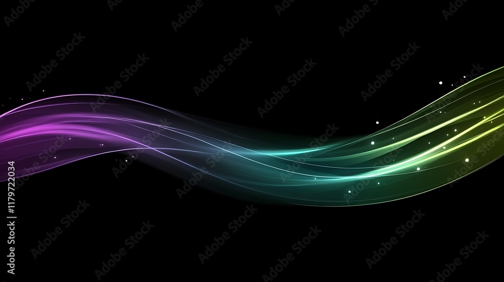 Obraz premium Abstract Colorful Wave Design on Black Background