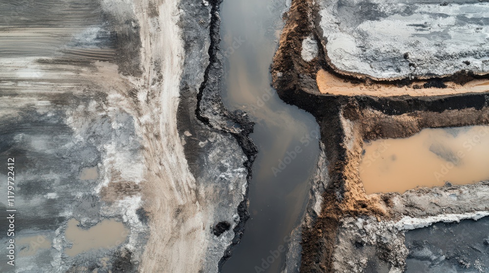 Fototapeta premium A river with a muddy brown color